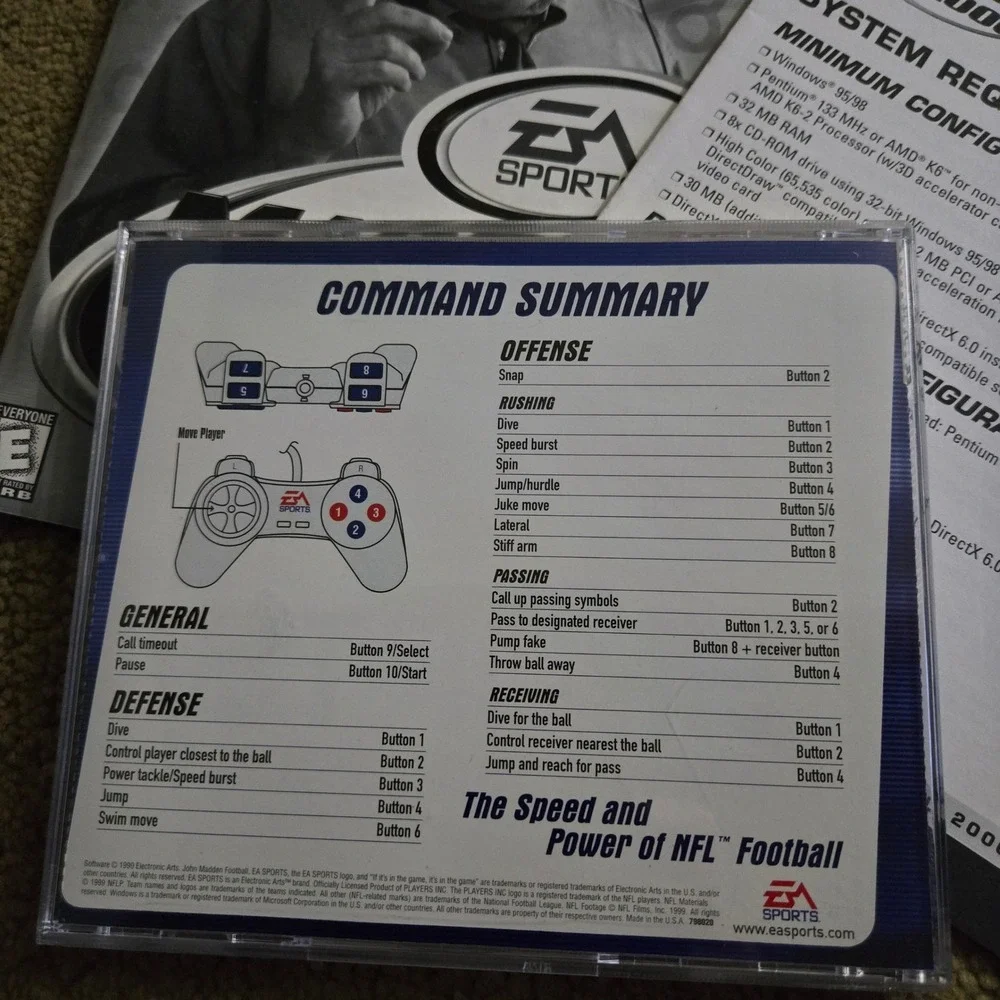 Madden NFL 2000 PC Game EA Sports Windows 95/98 Complete with Manual CIB